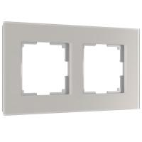 Рамка из стекла на 2 поста Senso дымчатый soft-touch W0023117