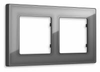 Рамка ALFA Arctic (Антрацит серый Стекло органическое) 2-ая AF580652