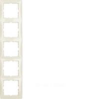 Berker S.1 Белый с блеском (бежевый) Рамка 5-местная