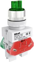 DEKraft ПЕ-22 Зеленый неон Переключатель на 2 фикс. положения I-O стандартная ручка 1НО+1НЗ ANC-2 D=22мм 220В