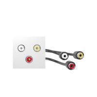 Simon 400 Белый Модуль с адаптером, проходной 3xRCA мама/мама