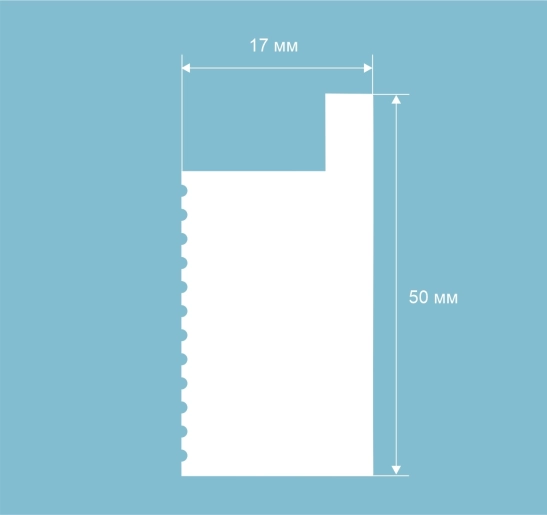 Молдинг финишный MF003, 50х17, 2800мм, Экополимер/18