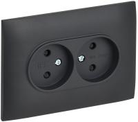 IEK SKANDY Титан Розетка 2-ая б/з с защитными шторками 10А в сборе SK-R09T