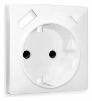 Лицевая панель ALFA (Белый глянец) для электрической розетки с заземлением со шторками 2USB A+C QUANT AP1100