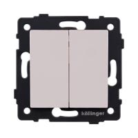 Выключатель кнопочный 2-клавишный 10А/250В, кашемир матовый Kollinger REA-S-011CM для Aspekt, Eleganz, Reflex