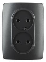ЭРА 12-2107-05 Розетка 2X2P, 16A-250В, IP20, 12, Антрацит