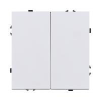 Выключатель кнопочный 2-клавишный 10А/250В, белый глянцевый Kollinger Eclipse EC-025WG