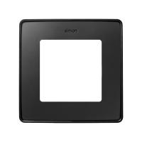 Simon S82 Detail Рамка на 1 пост матового черного цвета с металлическим основанием черного цвета