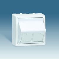 Simon 73 loft Белая Накладка 2-ой тлф/комп розетки(для 2-х коннекторов RJ45)