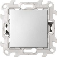 Simon 24 алюминий Переключатель (проходной) с подсветкой 10AX 250В~ с системой Push&Go 4 Harmonie