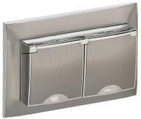 IEK SKANDY Никель Розетка 2-ая с/з с крышкой 16А в сборе IP44 SK-R12N