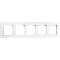 Рамка из стекла на 5 постов Favorit белый W0051101