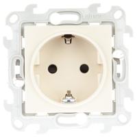 Simon 24 Слоновая кость Розетка 2К+3 с защитными шторками Push&Go