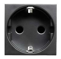 ABB NIE Zenit Антрацит Розетка с/з с защитными шторками, безвинт. зажим, 2 мод