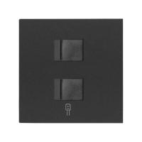 Simon 100 Черный матовый  Накладка розетки 2xRJ45