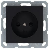 Jasmart Розетка без заземления с защитными шторками 16A 250V~ 2P, цвет Антрацит