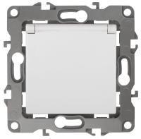 ЭРА 12-2003-01 Розетка 2P+E Schuko со шторками с крышкой, 16А-250В, б.л., 12, Белый