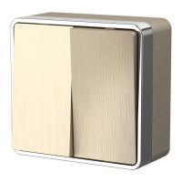 Выключатель двухклавишный Gallant шампань рифленый W5020010