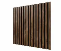 Акустическая панель, черный войлок, 600х600х19мм, рейки МДФ дуб старинный натуральный Акустическая панель, черный войлок, 600х600х19мм, рейки МДФ дуб старинный натуральный