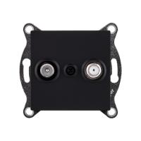 Розетка двойная TV (мама) + спутниковая SAT, черный матовый Kollinger REA-035BM для Aspekt, Eleganz, Reflex