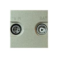 ABB NIE Zenit Шампань Розетка TV-FM-SAT оконечная, 2 мод