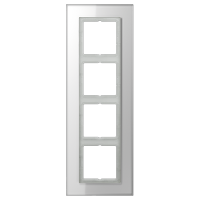 JUNG LS plus Стекло белое Рамка 4-ая