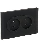 IEK FORTE&PIANO Черный Розетка 2-я б/з безвинтовое крепление 10А FP126