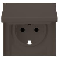 Лицевая панель для розетки 2к+з с крышкой, капучино (35634 CP)