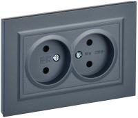 IEK BRITE Маренго Розетка 2-я без з/к/ш 10А в сборе РС12-2-БрМ