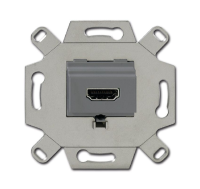 ABB BJE Мех Механизм HDMI-розетки/разъёма, HDMI-type A, Full HD, 20 полюсов, цвет серый