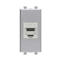 DKC Avanti Компьютерная розетка RJ-45 без шторки модульная, кат.6 экранированная, Закаленная сталь, 1 модуль