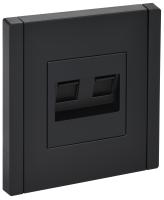 IEK FORTE&PIANO Черный Розетка комп. 2-ая RJ45 кат.6 FP134