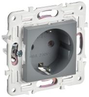 IEK SKANDY Серый Розетка с/з без защитных шторок 16А SK-R05Gr