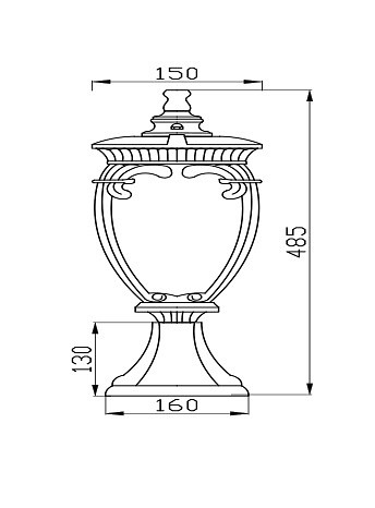 Фонарь уличный (столб) O414FL-01GB Maytoni Fleur