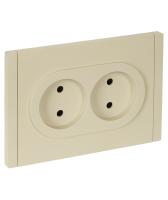 IEK FORTE&PIANO Ваниль Розетка 2-я б/з со шт безвинтовое крепление10А FP425