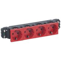 Legrand Mosaic Розетка 4x2К+3  для установки в кабель-канале - автомат. клеммы - с мех.