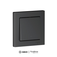 Systeme Electric AtlasDesign Smart Карбон Выключатель 1-кл с подсв., Zigbee, сх.1, L+N, 10А, мех.