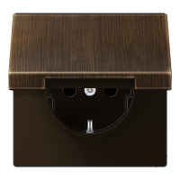 JUNG LS 990 Antik Розетка с/з с крышкой с защитными шторками безвинт. зажим