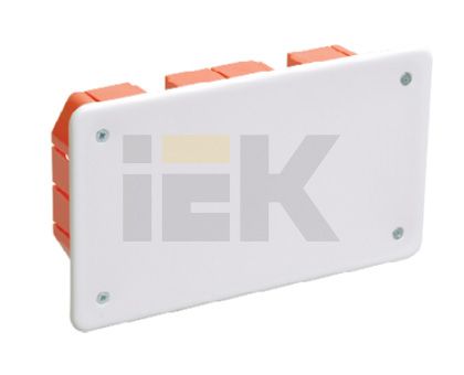 IEK Коробка КМ41006 распаячная для твердых стен 172x96x45 (с саморезами, с крышкой)