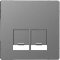 SE Merten D-Life Нержавеющая Сталь Накладка центральная для 2-х модульных разъемов, пол. для надписи