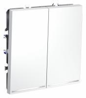 Проходной переключатель встраиваемый VOLTUM S70 двухклавишный с подсветкой 10А, (белый матовый)