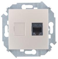 Simon 15 Шампань Розетка компьютерная RJ45 кат.5e (AMP)