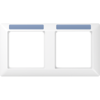 JUNG рамка 2-кратная горизонтальная с полем для надписи белая