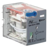Реле промежуточное с кнопкой и мех. Индикацией RPAt 22/4 5A 110В DC EKF AVERES Реле промежуточное с кнопкой и мех. Индикацией RPAt 22/4 5A 110В DC EKF AVERES