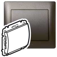 Legrand Galea Life Темная Бронза Накладка заглушки с суппортом