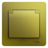SE Glossa Фисташковый Розетка с/з со шторками с крышкой IP20 (в сборе)