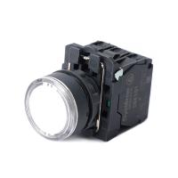 Systeme Electric Кнопка SB5 с подсветкойкой в сборе модульная 22мм белая пластик 24ВDC 1НО+1НЗ