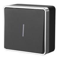 Выключатель одноклавишный с подсветкой Gallant черный/хром W5010135