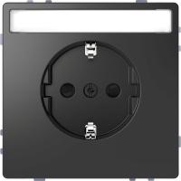 SE Merten D-Life Антрацит Розетка 16А с/з и полем для надписи