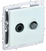 IEK BRITE Розетка двойная TV+SAT РТВ/РСп12-БрЖ жемчужная